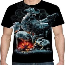 유니섹스 동물 수탉 프린트 웃긴 티셔츠 여름 캐주얼 반팔 상의 남성용 대형 통기성 셔츠, A01-ZH10789+S