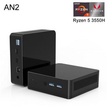 미니 PC 게임용 데스크탑 컴퓨터 NVME SSD 와이파이 6 HDMI DP 윈도우 11 프로 AN2 AN2P Ryzen 5 3500H 5600H, No Storage, EU, AN2 3550H 8G RAM