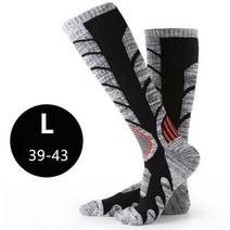 발열 스노우보드 보온 방한 남자겨울 1쌍 야외 스키 양말 수분 흡수 무릎 높은 스포츠 스노우 보드 도구, 01 Black