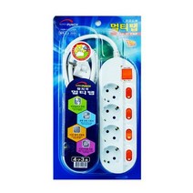 [엘비]BTM 접지극 멀티탭 4구 3호 2.4m-개별스위치 멀티