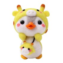사랑스러운 Felting Felted 동물 Felting 스타터 키트 초보자 기본 도구가있는 미술 프로젝트 6x4.5cm, 양모, 기린