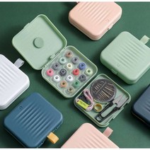 휴대용 가정용 자석 반짇고리 바느질세트 바늘 실 반짇고리함 풀세트 셀프 수선 손바느질 반짓고리 세트, 핑크