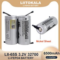 12V 배터리 LiitoKala 고출력 및 DIY 니켈 시트 연속 방전 LiFePO4 32V 32700 6500mAh 35A 최대 55A, 3 PCS battery, 3개