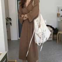 원피스형블라우스 롱셔츠 가디건 허리끈 WS-ST01