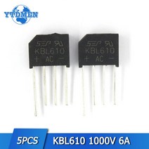 5 KBL610 1000v 6a 브리지 정류기 다이오드 단상 전자 부품 세트 재고 있음