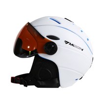 스노우 보드 스키 헬멧 MOON Professional Half-covered Ski Helmet 일체형 스포츠 남자 여자 눈 고글 커버 포함, XL61-64cm, 협력사, 하얀