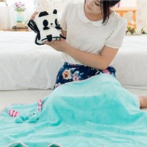 어린이집 일체형낮잠이불 극세사 사무실 무릎 캐릭터이불, 그레이부엉이