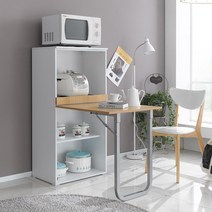 로이 접이식 식탁 겸용 렌지대 주방 수납장, 로이 1200 접이식 식탁 렌지대_아카시아