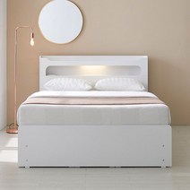 HZ122 LED 3단 수납침대 SS 300 6colors침대 3단침대 슈퍼싱글침대 LED침대 3단수납침대 수납침대 서랍침대 모던침대 침대가구 안방가구, 화이트유광