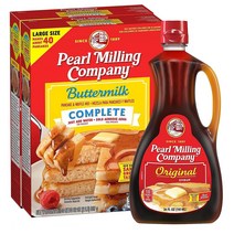 Pearl Milling Company Aunt Jemima 펄밀링컴퍼니 시럽 710ml + 버터 밀크 믹스 907g 2팩 언트제미마