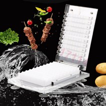 양꼬치기계 재사용 가능한 고기 문자열 장치 수동 양고기 케밥 꼬치 기계 바베큐 바베큐 용 양고기 satay 스트링거 메이커 60, 없음