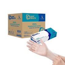 Safe Health 비닐 검사 일회용 장갑 라텍스 프리 파우더 프리 투명 100개 상자 스몰 3.5mil 의료 등급 간호 사무실 주방 애완 동물 관리 청소, Clear 1 Case of 1000 Pcs-large