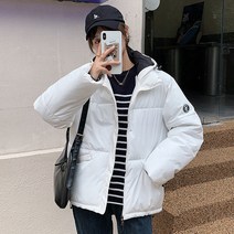 블링앤수 여성 뒷 로고 포인트 후드 숏 패딩 AZZ070