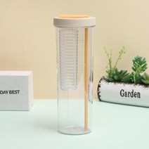 750ml 크리 에이 티브 플라스틱 과일 필터 물병 빨대 물 컵 학교 여행 스포츠 음료 용기 주스, [01] 750ML, [01] Yellow