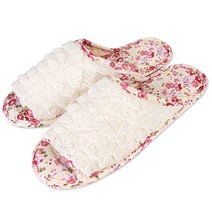 로즈 레이스 면실내화 더블패드 이중쿠션 거실화 슬리퍼 실내화 덧신 퀼트 패브릭 거실슬리퍼 층간소음, MF517로즈