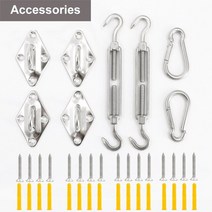 원터치 그늘막 글램핑 텐트 4인용 삼각형 옥스포드 천 그늘 돛 방수 UV 차단 야외 정원 캐노피 여름 안뜰 차양, [21] Accessories