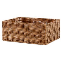 홈앤하우스 라탄 패턴 사각 바스켓 중 내추럴 1개, 홈앤하우스 라탄 패턴 사각 바스