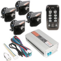 싸이렌 앰프 100W 차량용 혼스피커 자동차 사이렌 자동차 800 600 400 휘파람 경적 무선 확성기 스피커 수정 12v24v, 4개의 검은색 전면 스피커가 있는 정품 세트 16, 단일 스피커, 만능인
