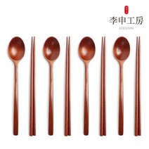 [이신공방] 국산 옻칠수저 4인세트 (케이스포함) / 고급옻칠 나무 수저세트, 옻칠수저 본 4세트, 1개