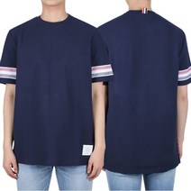 [톰브라운] 삼선 텍스처 스트라이프 반팔티 (MJS204A J0046 415)