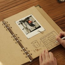 북바인딩 재료 수제노트 다이어리 만들기 DIY 세트 키트, 흰색 내부종이(외부크라프트지)