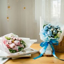 1300K DIY키트 재롱잔치 목화 꽃다발만들기, 색상:블루