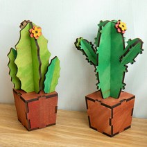 율아트 선인장 만들기 팬시우드 나무공예 재료 만들기키트 미술놀이 집콕놀이 키트 diy, 알로에