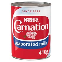 Nestle Carnation Evaporated Milk 네슬레 카네이션 무가당 연유 410g, 1개