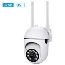 가정용cctv 스마트폰cctv 2카메라 1080 풀 컬러 무선 감시 야간 투시경 모션 추적 보안 돔 캠, 02 US With 32GB
