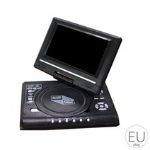 미니 DVD 플레이어 7 8 인치 데스크 HD 멀티미디어 TV CD 원격 제어 휴대용 홈 시어터 전자 장치, 03 blackEU Plug