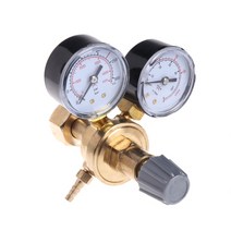 Argon CO2 MIG TIG 유량 측정기 이중 게이지 용접 조절기 압력 안전 밸브를위한 가스 플로의 정확한 조절기, 회색