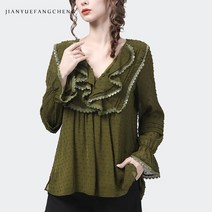 브이넥프릴블라우스 2022 봄 여름 디자인감각 여성 상의 허리보정 뱃살가리기 이너티셔츠 4821503634