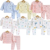 순면 100% 저자극 부드러운 신생아 아기 베이비 배냇저고리&바지세트(52-66 사이즈)