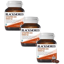 Blackmores 블랙모어스 비타민d3 1000IU 본 헬스 면역 Vitamin D3 1000IU Bone Health Immunity 60정, 3개