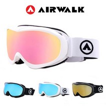 에어워크(AIRWALK) 에어워크 AW-3000M 미러렌즈 보드 스키고글 안경병용, 블랙-실버미러