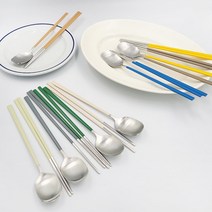 멜로즈 한수저 한식 숟가락 젓가락 세트 8컬러 신혼 집들이 선물 패키지, 다크 초코(브라운)