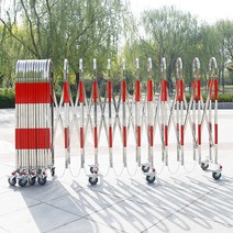 스테인레스 스틸 텔레스코픽 울타리 이동식 접이식 난간 학교 도로 건설 격리 휀스 자바라 바리게이트, 1.1x6m