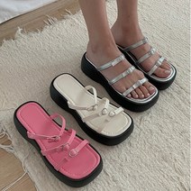 포니 스트랩 샌들 굽6cm