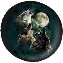 트레일러 카라반 커버 foruidea resentment of the wolf 스페어 타이어 커버 방수 방진 uv 썬 휠 타이어 커버 지프 트레일러에 적합, 은, 16인치