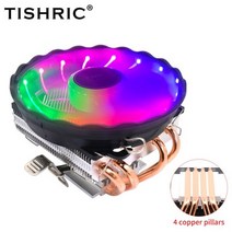 TISHRIC CPU 쿨러 4 6 히트 파이프 4 핀 PWM RGB 냉각 PC 라디에이터 인텔 LGA 1150 1151 1155 1200 1700 2011 X79 X99 AM3, 4 Heat Pipes 1 Fan1_no | Ryzen