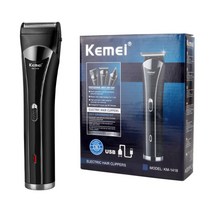 Kemei 다기능 헤어 트리밍 도구 스테인레스 스틸 커터 헤드 빠른 이발 저소음 가정용 충전식 헤어 클리퍼, 상자 포함, EU 플러그