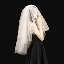 엄마의쇼핑 셀프 웨딩 소품 화이트 면사포 페이스베일 하프베일, 단품, 단품