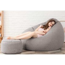 빈백 쿠션 마약 소파 1인 소파 안락 의자 원룸 거실, B 리치레드+풋스툴7.0KG 125x130