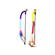 소리나는 깃털 낚시대 고양이 폼폼 장난감 지랄봉, 블루퍼플GY003543