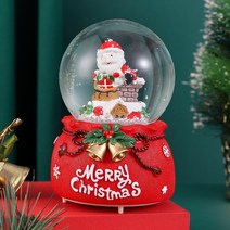 이누아 크리스마스 인테리어 장식소품 선물 워터볼 led 무드등 오르골 멜로디 스노우볼, 무드등+뮤직+자동눈꽃, 옵션 E