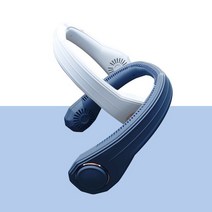 솔츠 휴대용 팬리스 넥밴드 목선풍기, 네이비, STZ-SNF01