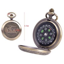 빈티지 청동 나침반 포켓 시계 디자인 야외 하이킹 탐색 선물 레트로 금속 휴대용 중공, 1pc as picture shows 4