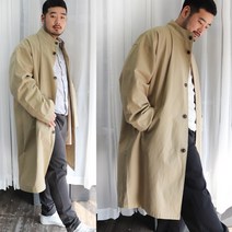 베어릭 남자 빅사이즈 bTeT 오버핏 싱글 차이나 바바리 코트 봄 가을 간절기 트렌치코트 롱야상자켓