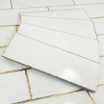 중앙데코 포세린 직사각타일 98mmx300mm 비앙코(카라라)+, 1장, 골드포인트