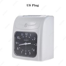 출근 퇴근 기록 실시간 출퇴근 카드 기록부 지문인식 전자 시간 시계 시간 레코더 lcd 시간 디지털 출석 기계 사무실 공장 직원 체크인 시간 49, 밀크 화이트 US 플러그